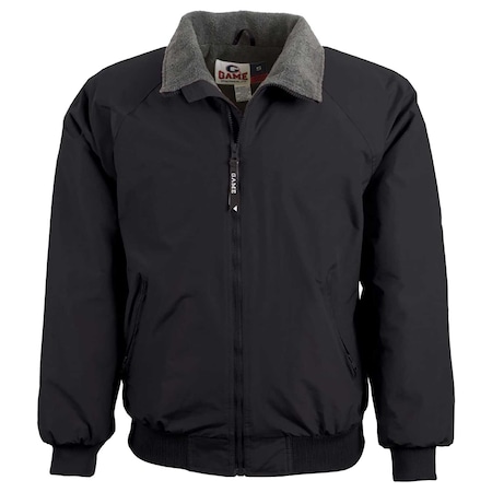 Game Workwear Men's Bomber jacket, Heavyweight Taslan Nylon Shell, Full Front Zip with Inner Storm Flap, Black 9400